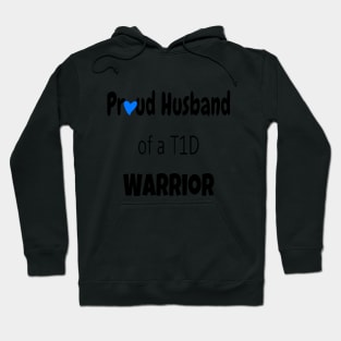 Copy of Proud Husband Black Text Blue Heart Hoodie